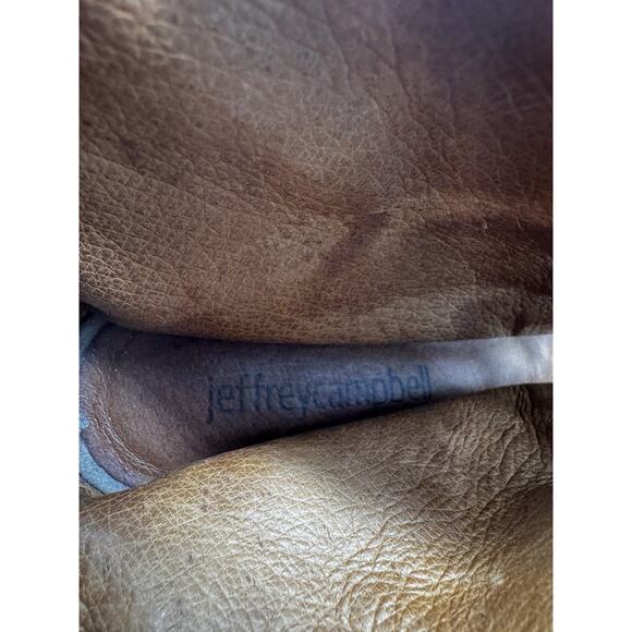 Jeffrey Campbell Light Brown Cors Suede Lace Up Sandals Block Heel Sz 7 Grunge - Picture 9 of 11